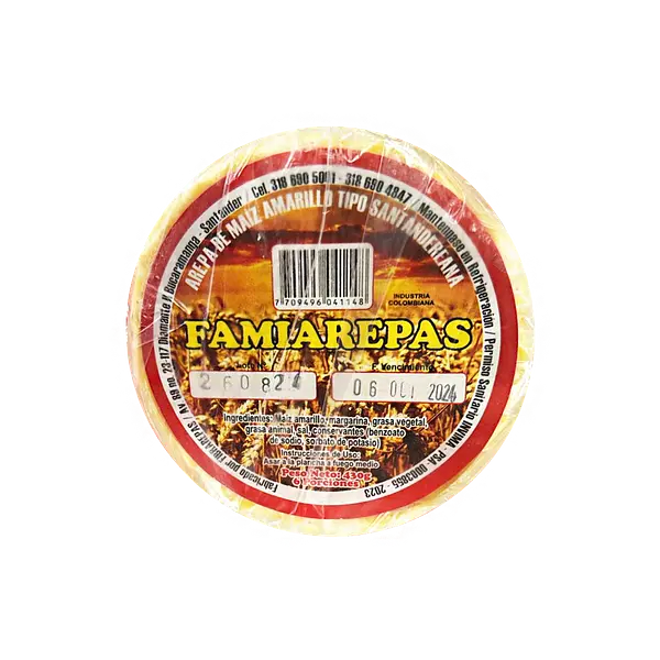 Arepa Maiz Amarillo Famiarepa