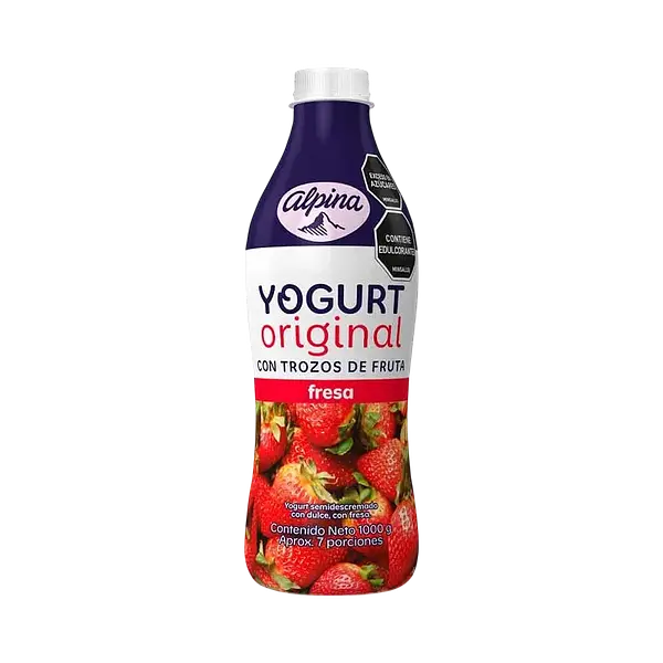 Yogurt Fresa Original Botella Alpina