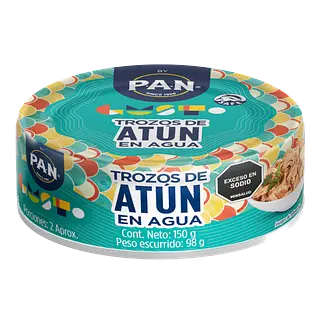 Atun Trozos En Agua Azul Pan 
