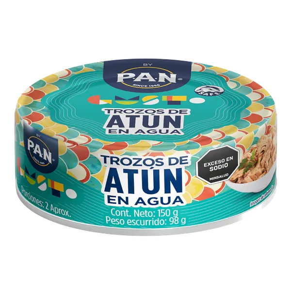 Atun Trozos En Agua Azul Pan 