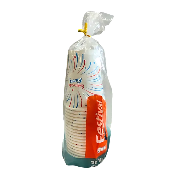 Vaso Carton Bebida Fria 9oz Festival