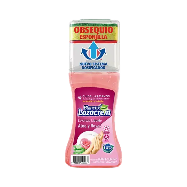 Jabon Liquido Frasco+Esponja Aloe Y Rosas Lozacrem