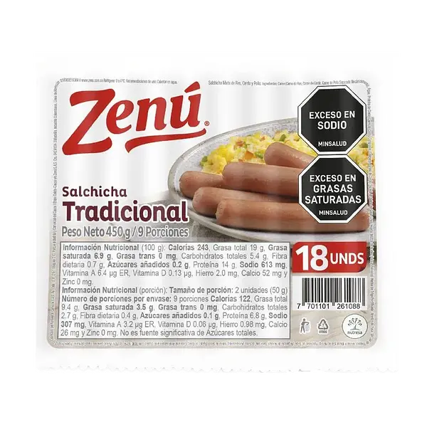 Salchicha Tradicional Mini Zenu 