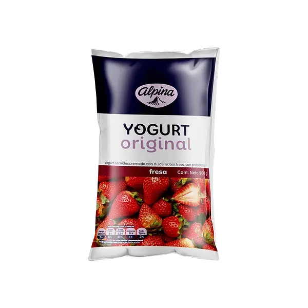 Yogurt Fresa Original Bolsa Alpina