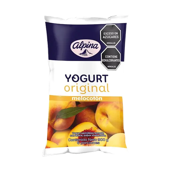 Yogurt Melocoton Original Bolsa Alpina