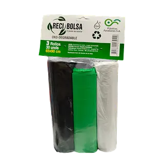 Bolsa Aseo Rollo 65x90 (Verde-Negro-Blanco)
