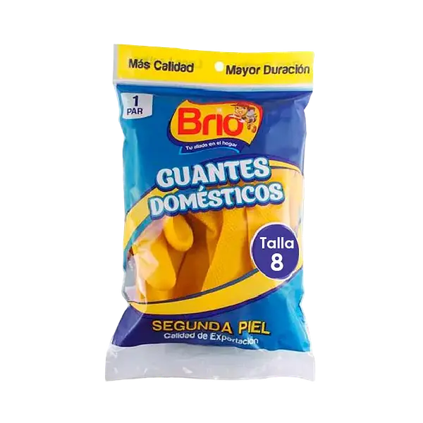 Guantes Latex Domesticos T-8 Brio