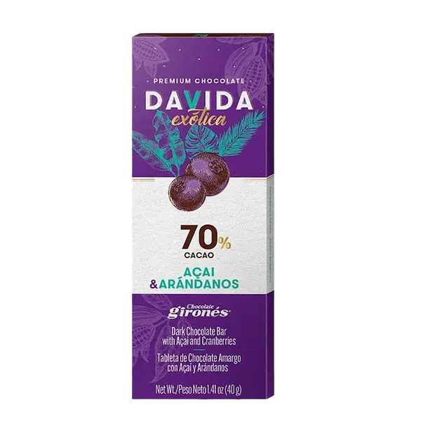 Chocolate Semi 53% Arandanos Cacao Davida
