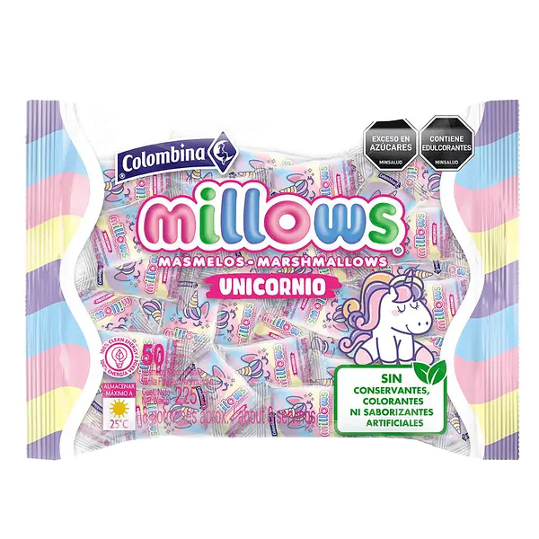 Masmelos Empacados Unicornio Millows