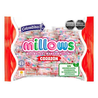 Masmelos Empacados Corazon Millows