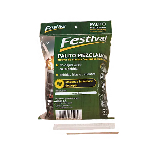 Palito Mezclador Bambu Festival