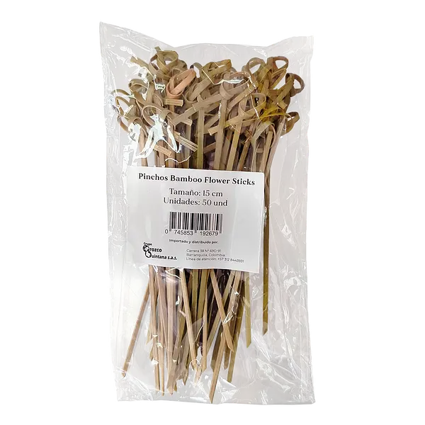 Palillo Bambu Hamburguesa Flowers Sticks Oroquin