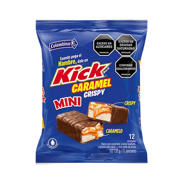 Barra Caramelo Caramel Crispy Kick Colombina
