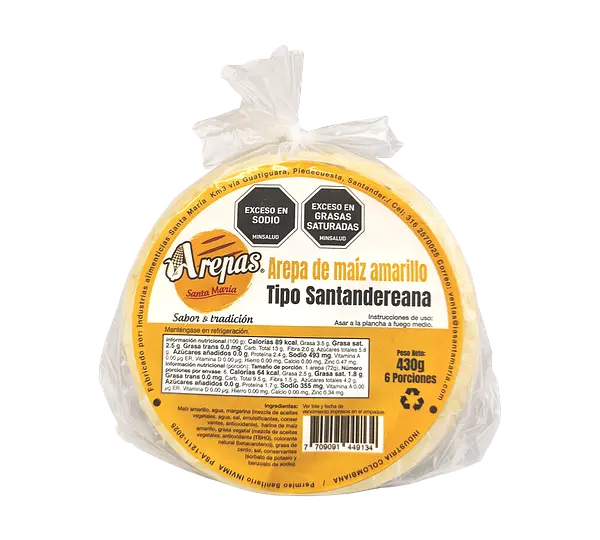 Arepa Maíz Amarillo Santa Maria