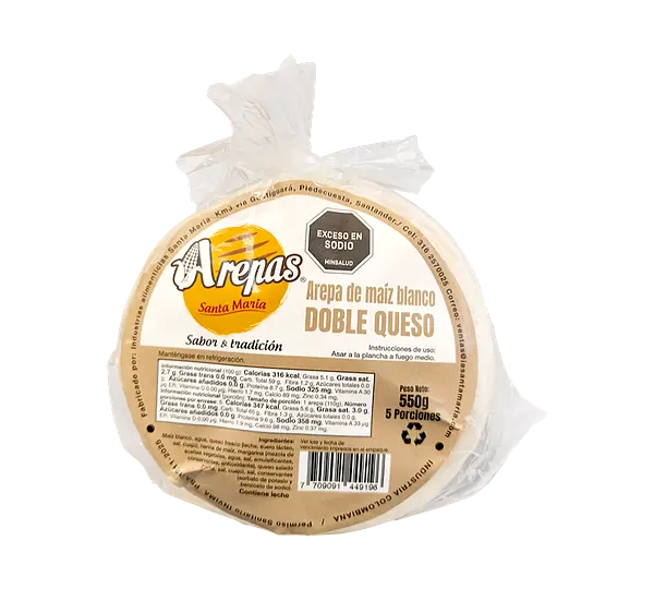 Arepa Doble Queso Santa Maria