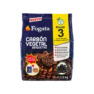 Carbon Vegetal Briquetas+Kit Encendido Fogata