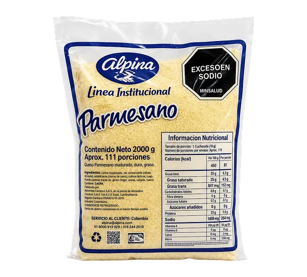 Queso Parmesano Alpina Bolsa