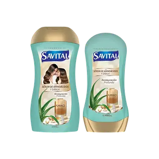Shampoo Aminoacidos 510ml Savital+Acond 490 Ml Duopack .