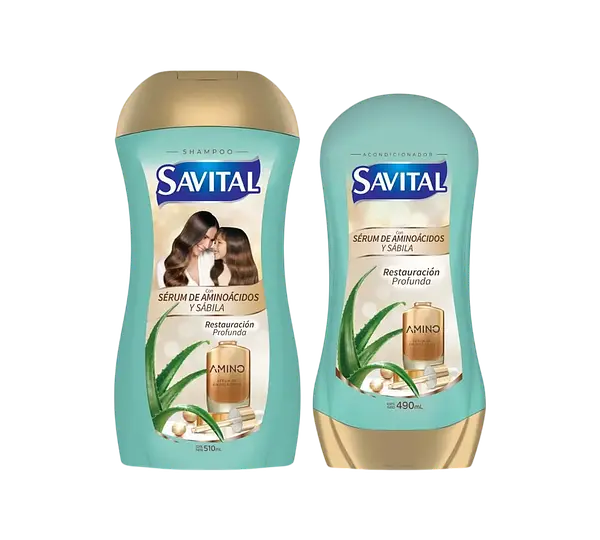 Shampoo Aminoacidos 510ml Savital+Acond 490 Ml Duopack .