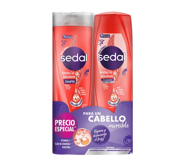 Shampoo Keratina 340 Sedal+Acond 340 Ml