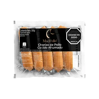 Chorizo Pollo Cocido Ahumado Mac Pollo