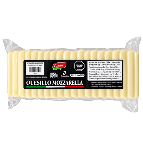 Queso Mozarella Tajado Bloque La Calleja