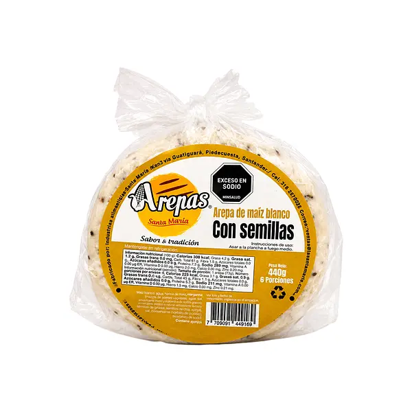 Arepa Semillas Santa María Paquete